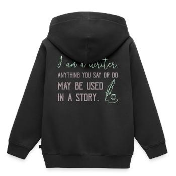 0267 Geschichte | Autor | Schriftsteller | Story - Kinder Premium Organic Hoodie - Schwarz - Hinten - AI Model Kid Male (0cm)