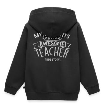 Lehrer, Lehrerin, Lehrer sein, Lehrer Beruf, Unter - Kinder Premium Organic Hoodie - Schwarz - Hinten - AI Model Kid Male (0cm)