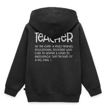 Lehrer, Lehrerin, Lehrer sein, Lehrer Beruf, Unter - Kinder Premium Organic Hoodie - Schwarz - Hinten - AI Model Kid Male (0cm)