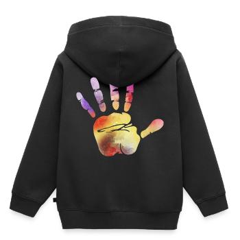 Hand stop - Kids Premium Organic Hoodie - black - Back - AI Model Kid Male (0cm)