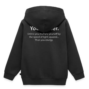 Physique, professeur de physique, études de physique, haras de physique - Sweat Premium à capuche enfant bio - noir - Dos - AI Model Kid Male (0cm)