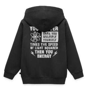 Physique, professeur de physique, études de physique, haras de physique - Sweat Premium à capuche enfant bio - noir - Dos - AI Model Kid Male (0cm)