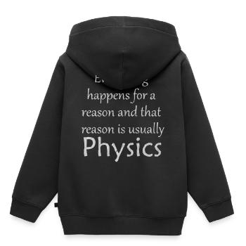 Physique, professeur de physique, études de physique, haras de physique - Sweat Premium à capuche enfant bio - noir - Dos - AI Model Kid Male (0cm)