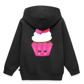 cupcake - Sweat Premium à capuche enfant bio - noir - Dos - AI Model Kid Male (0cm)