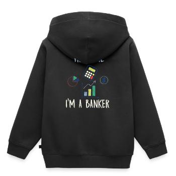 Ich bin Banker Geschenk vertrauen Sie mir - Kinder Premium Organic Hoodie - Schwarz - Hinten - AI Model Kid Male (0cm)
