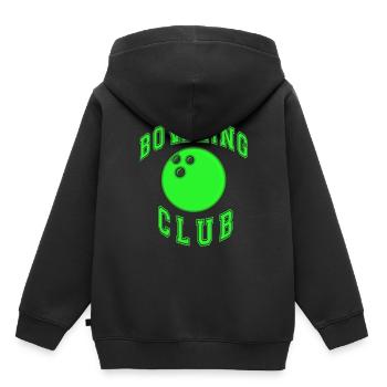 Boule de bowling - Sweat Premium à capuche enfant bio - noir - Dos - AI Model Kid Male (0cm)