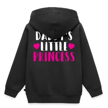 Papa petite princesse coeur fille cadeau - Sweat Premium à capuche enfant bio - noir - Dos - AI Model Kid Male (0cm)