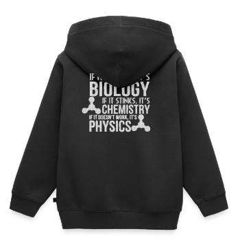 Professeur de biologie, professeur de biologie, enseignant, enseignant - Sweat Premium à capuche enfant bio - noir - Dos - AI Model Kid Male (0cm)