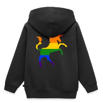 Unicorn LGBT Gay Pride Rainbow CSD - Kids Premium Organic Hoodie - black - Back - AI Model Kid Male (0cm)