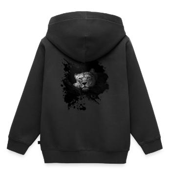 Königin der Tiere Löwin - Kinder Premium Organic Hoodie - Schwarz - Hinten - AI Model Kid Male (0cm)