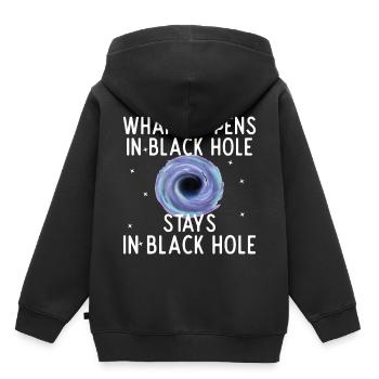 Black hole What happens stays - Kids Premium Organic Hoodie - black - Back - AI Model Kid Male (0cm)