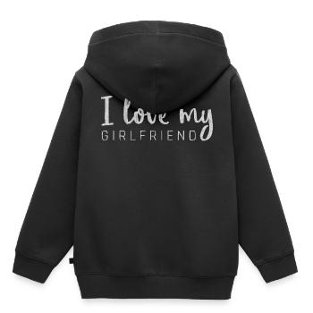 Girlfriend, Boyfriend, Freundin, Freund, Beziehung - Kinder Premium Organic Hoodie - Schwarz - Hinten - AI Model Kid Male (0cm)
