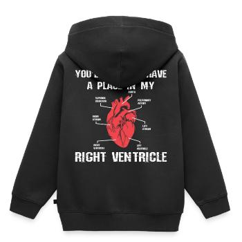 Anatomie du coeur - Sweat Premium à capuche enfant bio - noir - Dos - AI Model Kid Male (0cm)