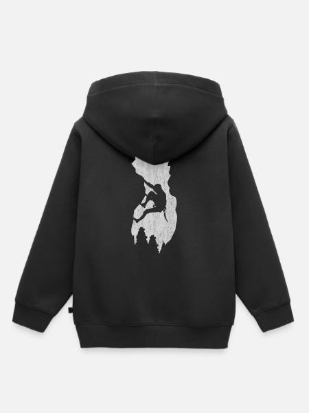 Climbing, climber, mountaineering, climber, mountain - Kids Premium Organic Hoodie - black