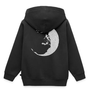 Klettern, Kletterer, Bergsteigen,Bergsteiger, Berg - Kinder Premium Organic Hoodie - Schwarz - Hinten - AI Model Kid Male (0cm)