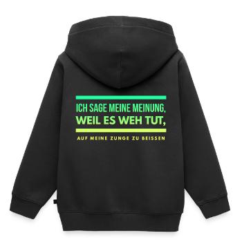 Lustiger Spruch Schwarzer Humor Gemein Provokant - Kinder Premium Organic Hoodie - Schwarz - Hinten - AI Model Kid Male (0cm)