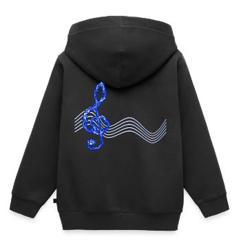 Clé de partition Musique - Sweat Premium à capuche enfant bio - noir - Dos - AI Model Kid Male (0cm)