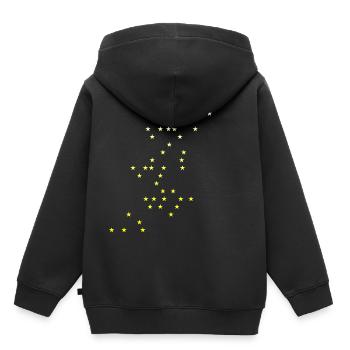étoiles blanc jaune idée cadeau idée cadeau idée - Sweat Premium à capuche enfant bio - noir - Dos - AI Model Kid Male (0cm)