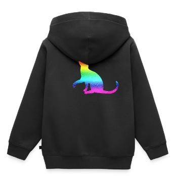 Chat, chat - Sweat Premium à capuche enfant bio - noir - Dos - AI Model Kid Male (0cm)