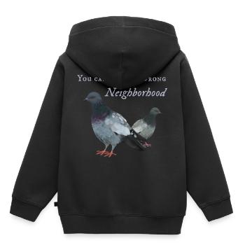 Pigeon dans le mauvais quartier - Sweat Premium à capuche enfant bio - noir - Dos - AI Model Kid Male (0cm)