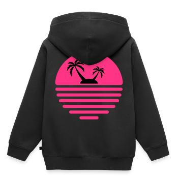81 Sonne Insel Meer Palmen - Kinder Premium Organic Hoodie - Schwarz - Hinten - AI Model Kid Male (0cm)