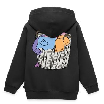 panier à linge - Sweat Premium à capuche enfant bio - noir - Dos - AI Model Kid Male (0cm)