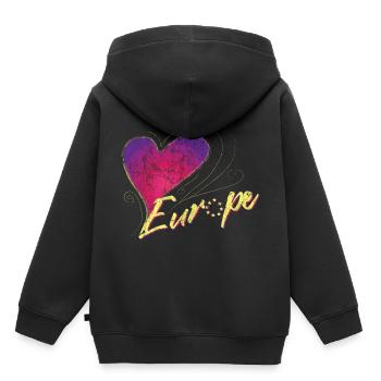 Europe female - Kids Premium Organic Hoodie - black - Back - AI Model Kid Male (0cm)