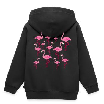 flamingo - Kids Premium Organic Hoodie - black - Back - AI Model Kid Male (0cm)