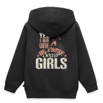 Female soccer gift - Kids Premium Organic Hoodie - black - Back - AI Model Kid Male (0cm)