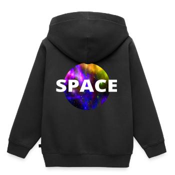 Univers de l'espace cadeau NASA drôle - Sweat Premium à capuche enfant bio - noir - Dos - AI Model Kid Male (0cm)