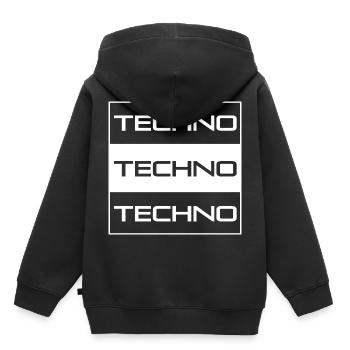 Dark techno - Kinder Premium Organic Hoodie - Schwarz - Hinten - AI Model Kid Male (0cm)
