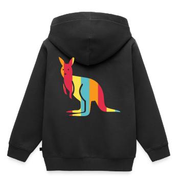 Kangaroo - Kinder Premium Organic Hoodie - Schwarz - Hinten - AI Model Kid Male (0cm)