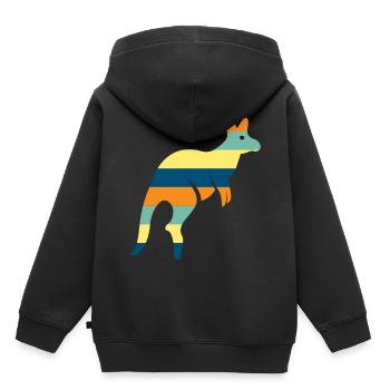 Kangaroo - Kinder Premium Organic Hoodie - Schwarz - Hinten - AI Model Kid Male (0cm)