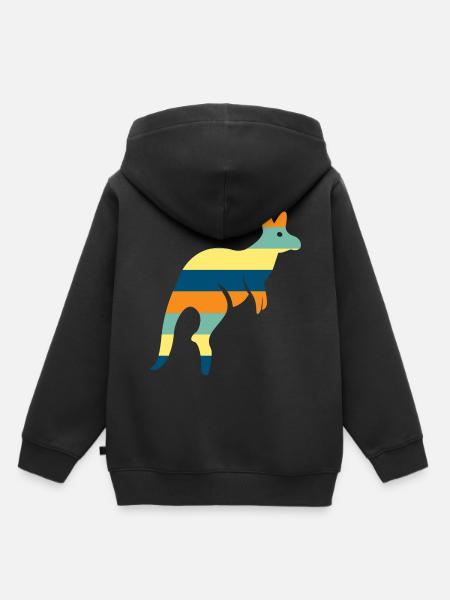 Kangaroo - Kinder Premium Organic Hoodie - Schwarz