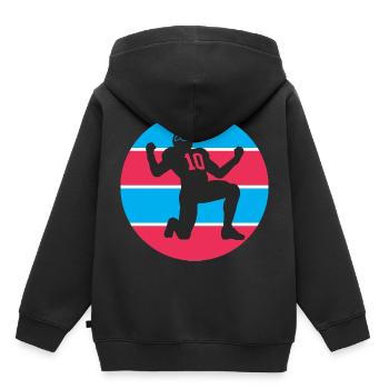 Football américain - Sweat Premium à capuche enfant bio - noir - Dos - AI Model Kid Male (0cm)