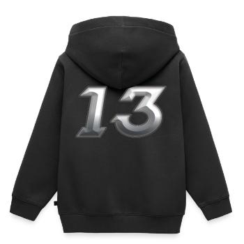 13 - Kinder Premium Organic Hoodie - Schwarz - Hinten - AI Model Kid Male (0cm)
