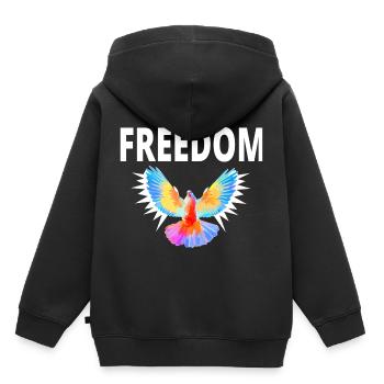 Freedom Freedom Dove Gift Funny - Kids Premium Organic Hoodie - black - Back - AI Model Kid Male (0cm)
