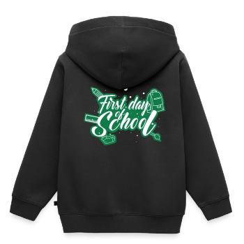 Scolarisation - premier jour d'école - Sweat Premium à capuche enfant bio - noir - Dos - AI Model Kid Male (0cm)