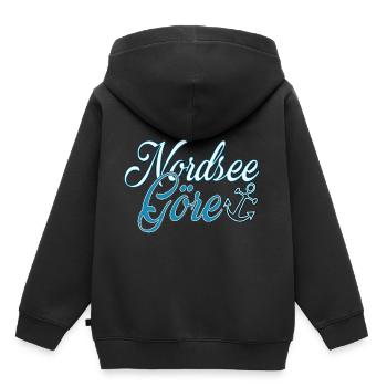 Nordseegöre Schriftzug | Yolo-Artwork - Kinder Premium Organic Hoodie - Schwarz - Hinten - AI Model Kid Male (0cm)