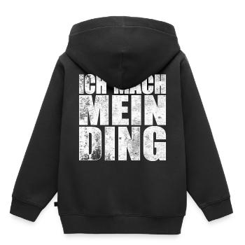 Ich mach mein Ding - Kinder Premium Organic Hoodie - Schwarz - Hinten - AI Model Kid Male (0cm)