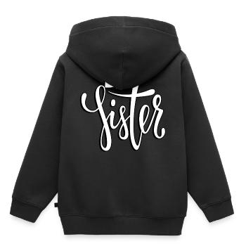 große Schwester / Schwester - Kinder Premium Organic Hoodie - Schwarz - Hinten - AI Model Kid Male (0cm)