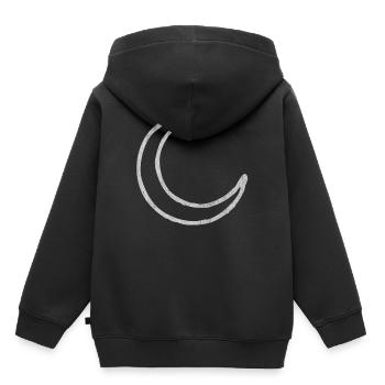 Mond, Sichelmond, Halbmond, Mond Zeichen, Mond Sym - Kinder Premium Organic Hoodie - Schwarz - Hinten - AI Model Kid Male (0cm)