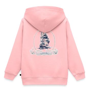 Segelboot - Kinder Premium Organic Hoodie - Rosa - Hinten - AI Model Kid Female (0cm)