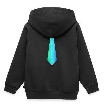 Cravate cravate costume dressing de code vestimentaire - Sweat Premium à capuche enfant bio - noir - Dos - AI Model Kid Male (0cm)