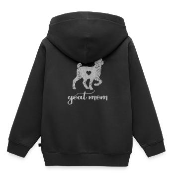 Chèvre, chèvres, drôle de chèvre, animaux de la ferme, ferme - Sweat Premium à capuche enfant bio - noir - Dos - AI Model Kid Male (0cm)