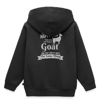 Chèvre, chèvres, drôle de chèvre, animaux de la ferme, ferme - Sweat Premium à capuche enfant bio - noir - Dos - AI Model Kid Male (0cm)