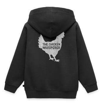 Poulet, poulet, poulet, poulet, coq, loin - Sweat Premium à capuche enfant bio - noir - Dos - AI Model Kid Male (0cm)