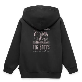 Schwein, Schweinchen, schweine, Hausschwein, Farmt - Kinder Premium Organic Hoodie - Schwarz - Hinten - AI Model Kid Male (0cm)