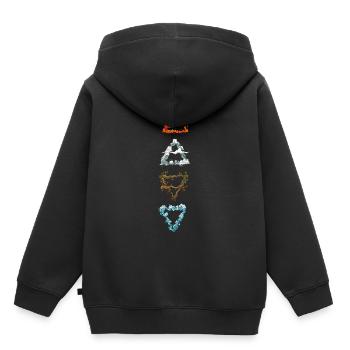 Alchemie Symbole Elemtente Feuer Wasser Luft Erde - Kinder Premium Organic Hoodie - Schwarz - Hinten - AI Model Kid Male (0cm)