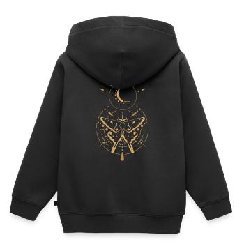 Cadeau magique papillon lune papillon alchimie - Sweat Premium à capuche enfant bio - noir - Dos - AI Model Kid Male (0cm)
